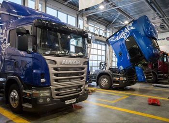 Пункт технического осмотра для грузовых машин