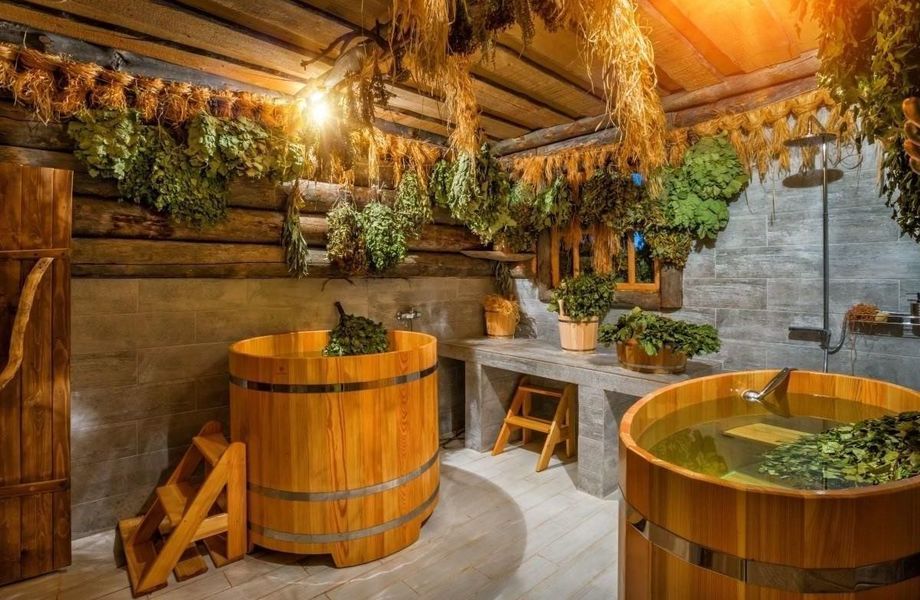 Банный комплекс с купелью, террасой, гостевым домом - эксклюзив
