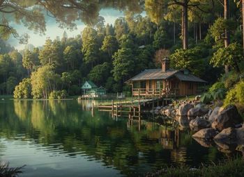 Банный комплекс с гостевым домом на берегу озера 