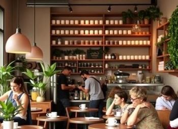 Кафе в центре города с посадочными местами / Высокий поток посетителей