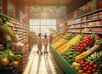Фото Магазин продуктов овощи/орехи