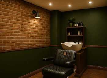 Барбер шоп с клиентами