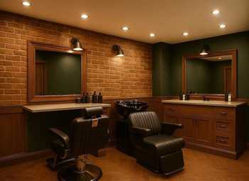 Барбер шоп с клиентами