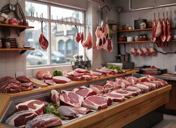 Фото Мясной магазин разные виды мясной продукции
