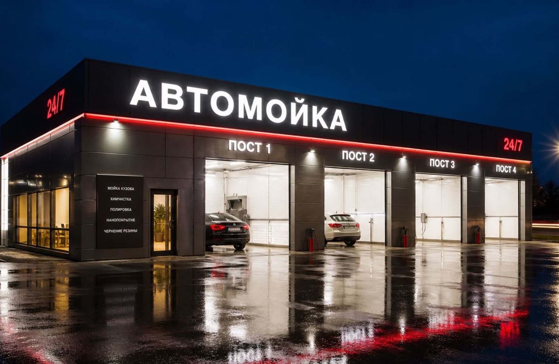 Автомойка самообслуж-ния в ЛО/здание и З/У в собственности+субаренда 