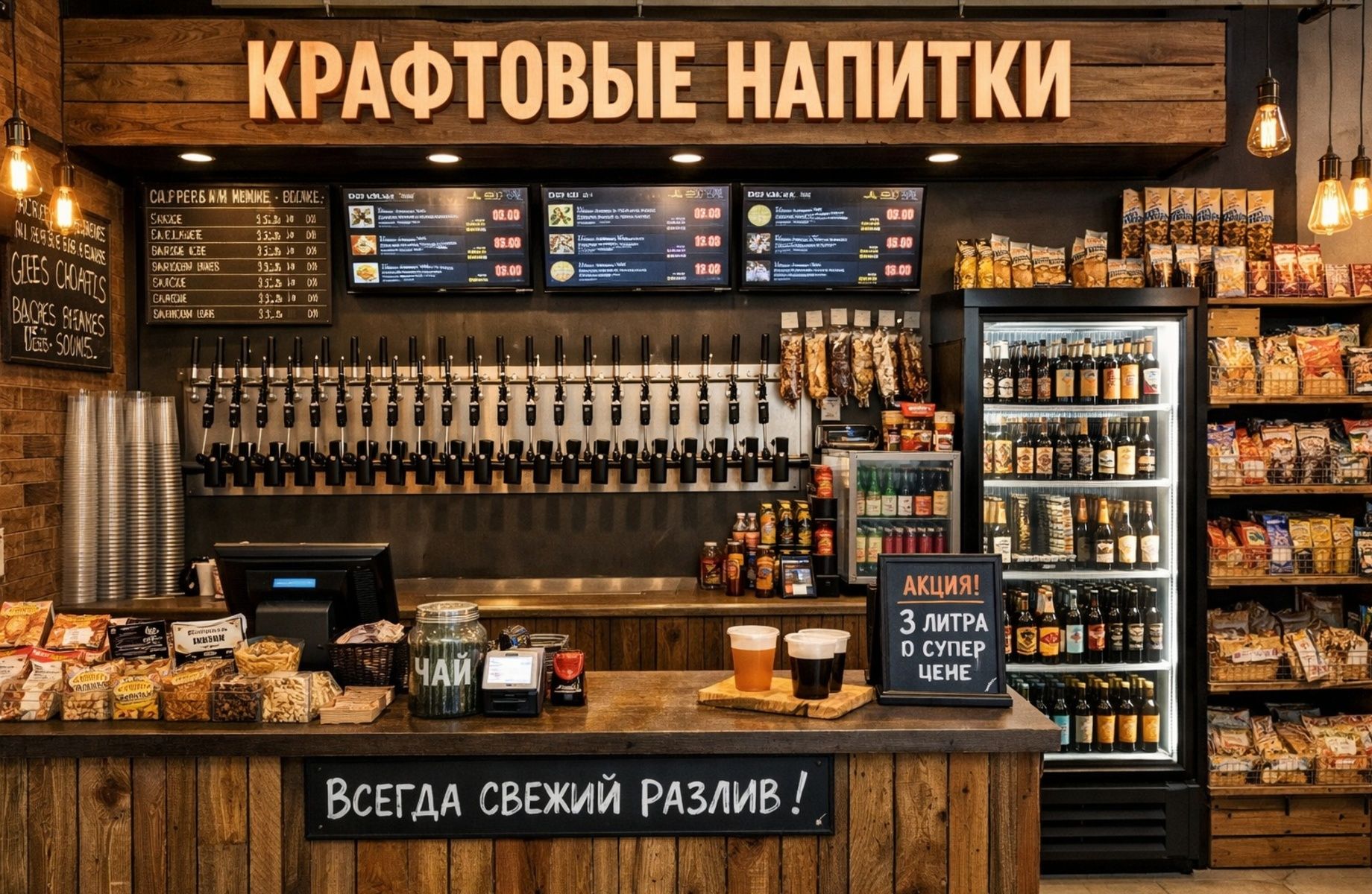 Фото 1 Прибыльный магазин разливных напитков в быстрорастущем районе