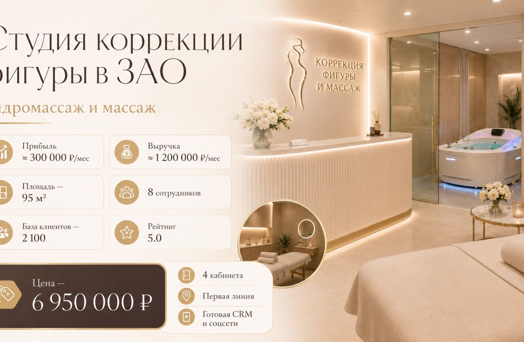 Студия коррекции фигуры в ЗАО — прибыль ≈ 300 000 ₽ в месяц
