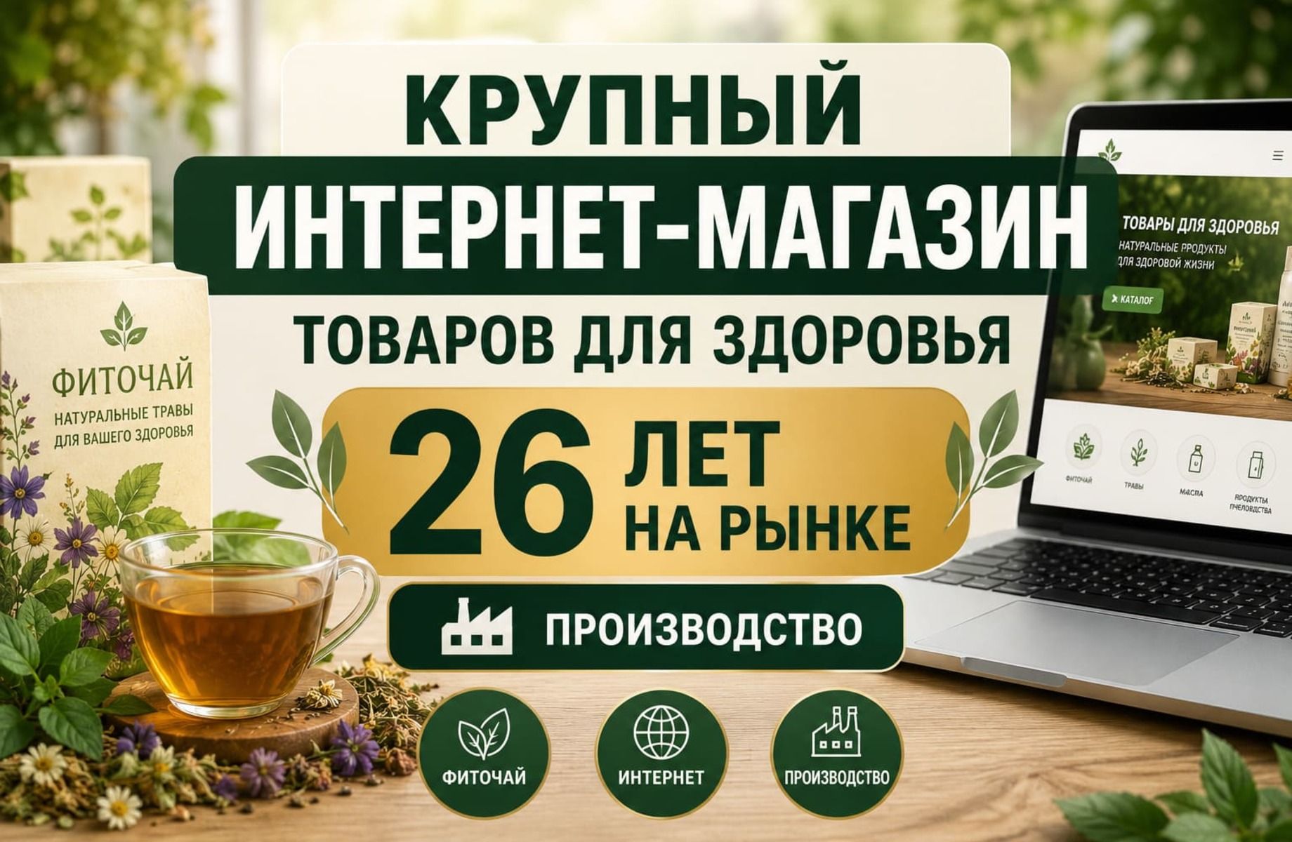 ПРИБЫЛЬНЫЙ ИНТЕРНЕТ-МАГАЗИН ТОВАРОВ ДЛЯ ЗДОРОВЬЯ | 26 ЛЕТ