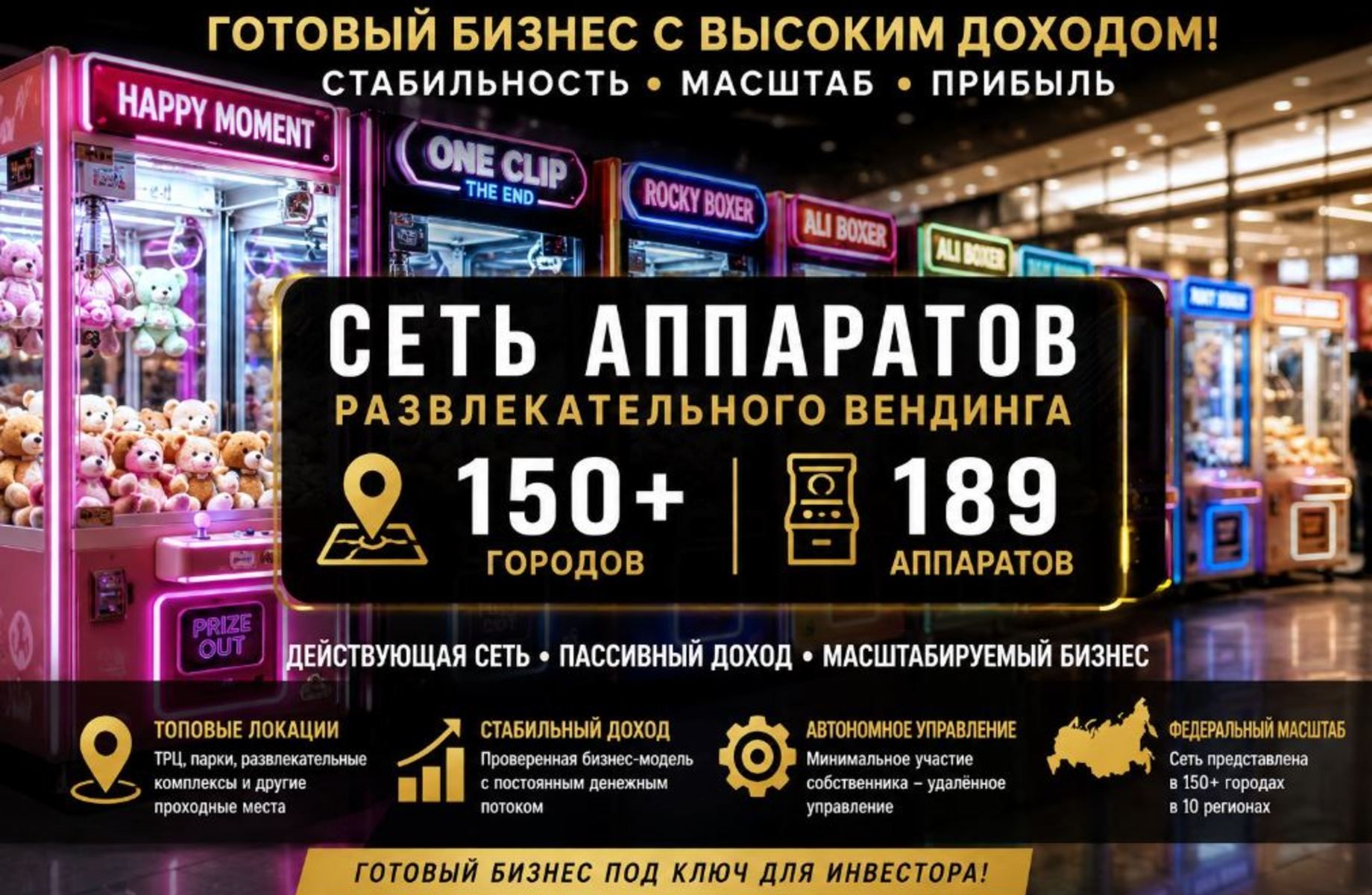 Крупная сеть вендинга / 150+ локаций