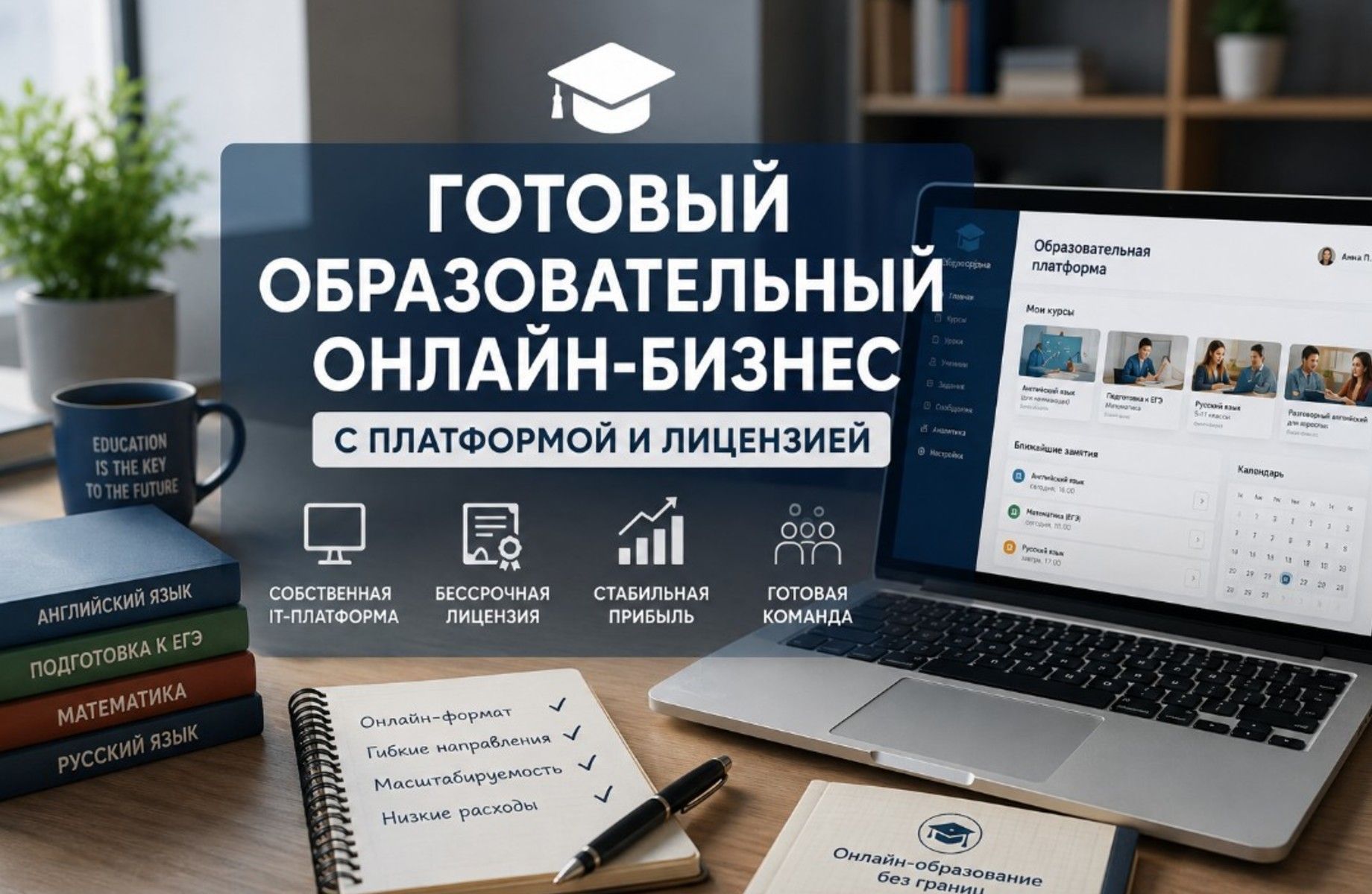 Онлайн-школа с лицензией на уникальной платформе