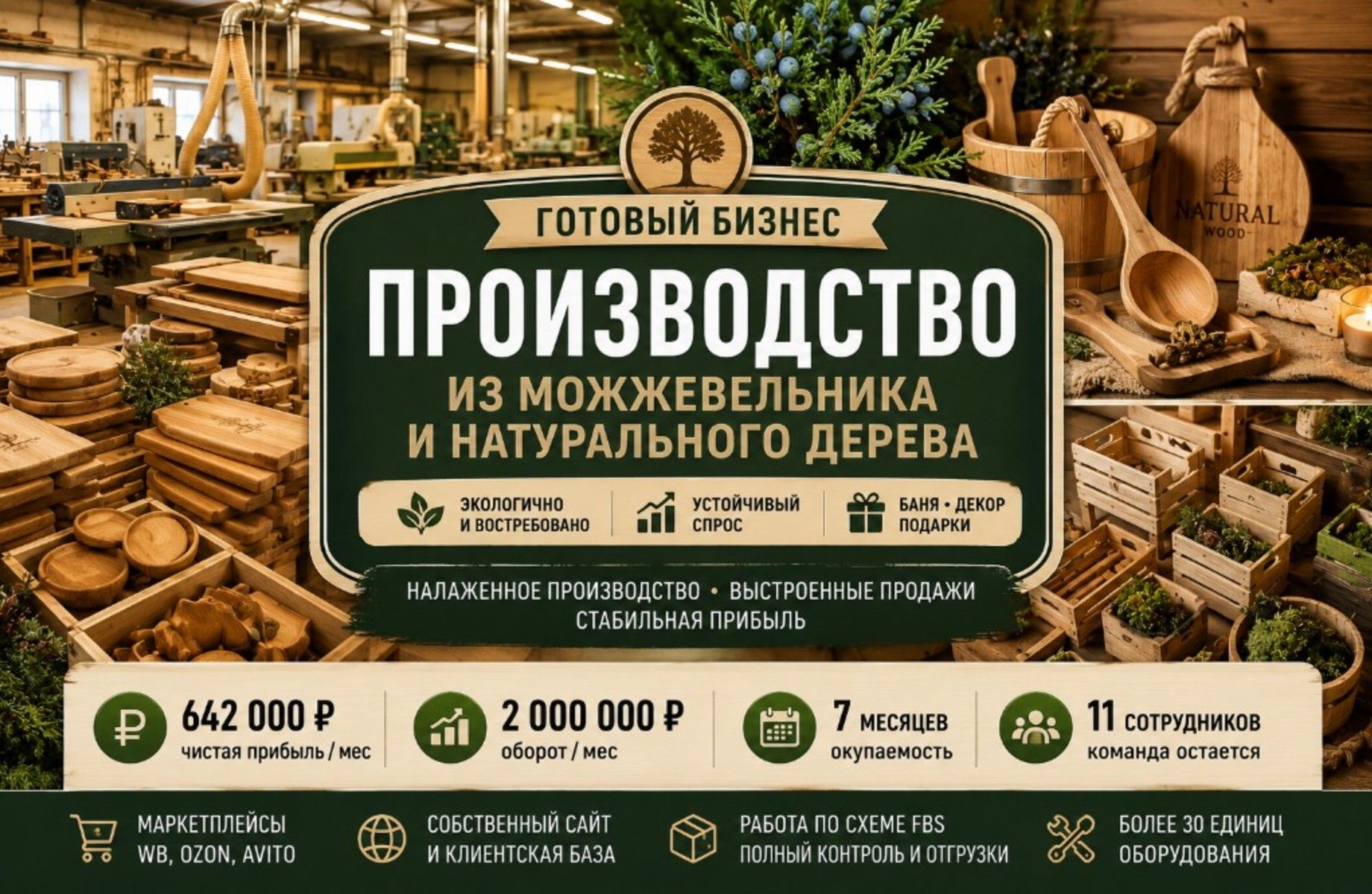 Производство из можжевельника / 2267Прибыль 642т