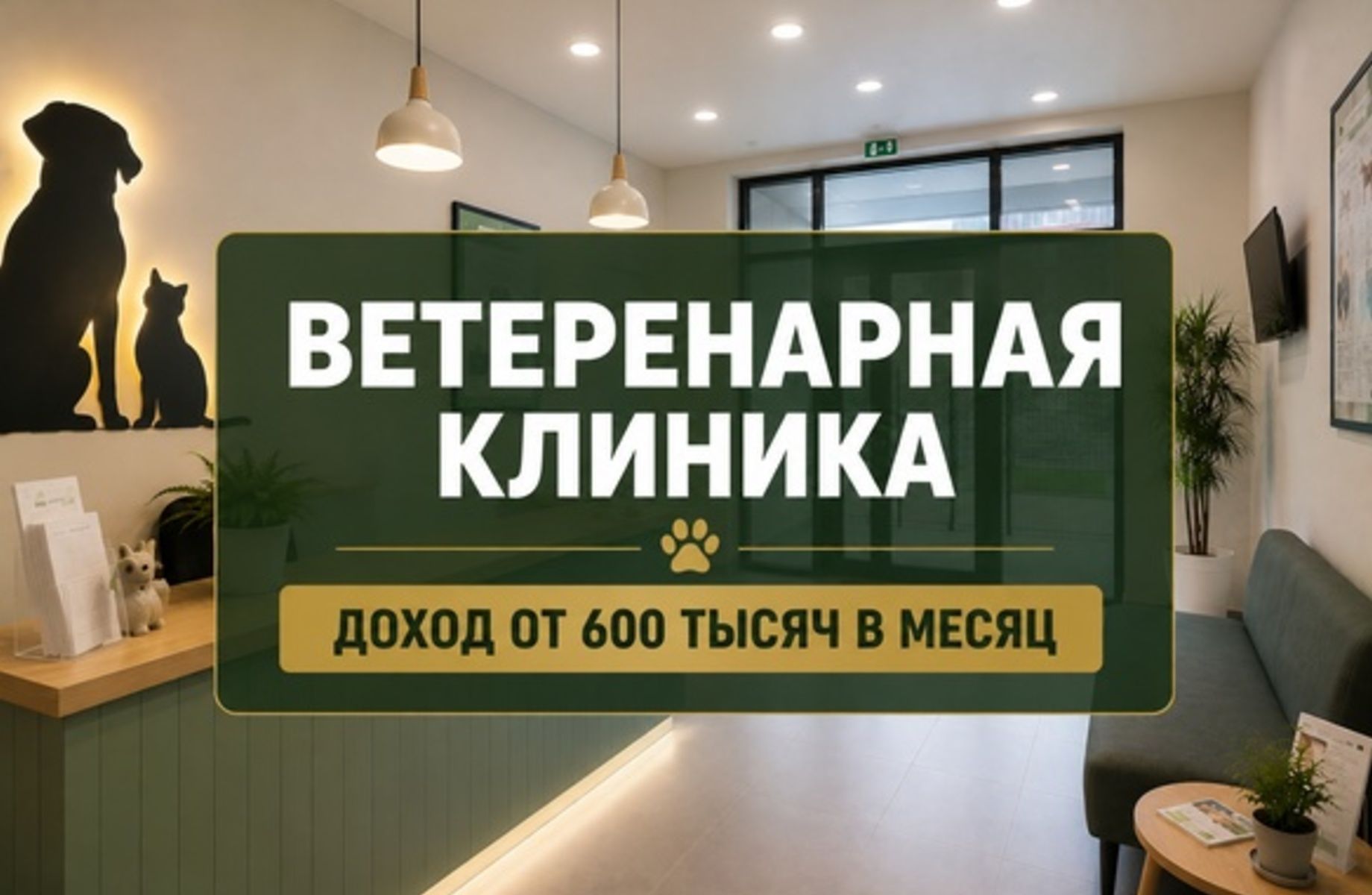Ветеринарная клиника | прибыль 500–600 тыс. ₽/мес.