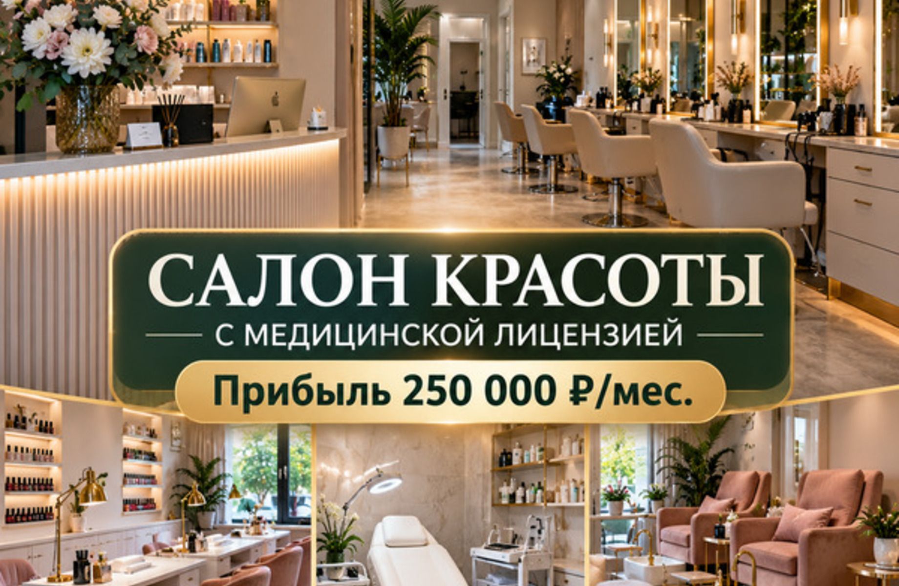 Салон красоты с медицинской лицензией | Прибыль 250 000 ₽/мес.